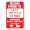 Signmission Reserved Parking for Safety Employee of Heavy-Gauge Aluminum Sign, 12" x 18", A-1218-23077 A-1218-23077 - alternate 1